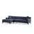 Atelier del Sofa Ugaona garnitura Petra L 145x69x88cm Plava