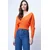 Trend Alacati Stili Ženska bluza dugih rukava ALC-019-053-BLZ, V-izrez, Narandžasta