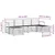 Set vanjskih sofa 5 pcs Bijela 249 x 122,5 x 73 cm