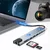 Hub postaja Techsuit NetBridge 8v1 (H2) USB-C - 2x USB-C, 2x USB-A, HDMI, RJ45, TF/SD, 4K pri 30Hz, PD87W - gray