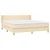 Vidaxl Box spring postelja z vzmetnico krem 180x200 cm blago