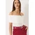 Bianco Lucci Ženska bluza na kratake rukave 60284012, Brod izrez, Bela