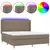 Vidaxl Box spring postelja z vzmetnico LED taupe 160x200 cm blago
