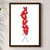 WallXpert uramljena MDF slika 3752KACT-040, devojka nosi toranj od crvenih srca, 37 x 52 cm