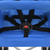 vidaXL Zložljiv voziček jeklen moder