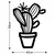 Wallity Zidna dekoracija Cactus, 42 x 59 cm, Crna