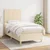 Vidaxl Box spring postelja z vzmetnico krem 80x200 cm blago