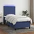 Vidaxl Box spring postelja z vzmetnico LED modra 100x200 cm blago
