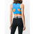 No Ka Oi - paneled crop top - women - Blue