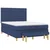 Vidaxl Box spring postelja z vzmetnico moder 140x190 cm blago