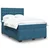 Vidaxl Box spring postelja z vzmetnico modra 160x200 cm žamet