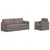 Set sofe 2 pcs Sivo-smeđa 198 x 78 x 80 cm tkanina