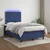 shumee Box spring postelja z vzmetnico LED modra 120x200 cm blago