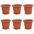 Saksije za biljke 6 pcs Crvena cigla O 30 x 25 cm Plastika