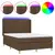Greatstore Box spring postelja z vzmetnico LED temno rjava 140x190cm blago