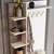 Hanah Home Cipelarnik 90x35x202cm Belo-Zlatni
