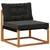 Set vanjskih sofa s jastukom 4 pcs Prirodna i crna