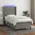 Vidaxl Box spring postelja z vzmetnico LED temno siva 80x200 cm blago