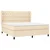 Vidaxl Box spring postelja z vzmetnico krem 180x200 cm blago