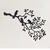 WallXpert metalni zidni ukras 5202, grana sa listovima i tri ptice, 75 x 55 cm, crni