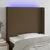 Vidaxl LED posteljno vzglavje temno rjavo 93x16x118/128 cm blago