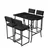 Hanah Home Set barskih stolova i stolica, 110 x 92 x 70 cm, 5 delova, Antracit