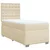 vidaXL Box spring postelja z vzmetnico krem 90x200 cm blago