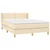 Vidaxl Box spring postelja z vzmetnico krem 140x190 cm blago