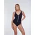 SUNFLAIR Enodelne kopalke temno modra/bela