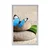 Plakat modri metulj na Zen kamnu - 60x90 black