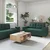 Sofa 3 pcs Tamnozelena 221 x 80 x 80 cm Platnasta tkanina