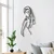 WallXpert metalni zidni ukras DCV-1038-MT, linijski ženski portret sa dugom kosom, 50 x 28 cm, crni