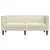 Vidaxl Kavč dvosed Chesterfield krem umetno usnje
