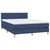 Vidaxl Box spring postelja z vzmetnico LED modra 140x200 cm blago