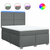 VIDAXL boxspring postelja z vzmetnico (140x200cm, blago), temno siva