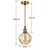 BRILAGI -LED Luster na sajli RETRO GLASS 1xE27/60W/230V O 18 cm zlatna/dimljeno-smeđa