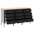 Radni ormar s ladicama 3 pcs Crna i Siva 150 x 55 x 85 cm