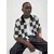 JACK & JONES Pletena jopa JCOATHLETICO črna/off-bela
