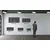 WallXpert metalni zidni ukras 5194, siluete pet poslovnih ljudi u ramu sa prugama, 61 x 31 cm, crni