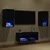 TV zidni ormari Zidne 4 pcs Crni hrast Konstruirano drvo