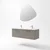 Skye Decor Set kupatilskog ormarića sa umivaonikom i ogledalom, 2 dela, Sivi