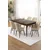 Hanah Home trpezarijski set Pir, sto i 6 stolica, ploča u dekoru drveta Baroque, krem tkanina Babyface