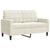 2-dijelni set sofa s jastucima krem baršunasti