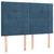 Vidaxl vidaXL Vzglavje postelje z LED diodo temno modro 144x5x118/128 cm
