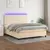 vidaXL vidaXL Box spring postelja z vzmetnico LED krem 160x200 cm blago, (20902013)