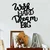 Wallxpert Zidna dekoracija Work Hard Dream Big 1, 53x52cm, Crna