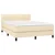 Vidaxl Box spring postelja z vzmetnico krem 140x190 cm blago