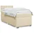 Vidaxl Box spring postelja z vzmetnico krem 90x190 cm blago