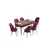 Hanah Home Set Trpezarijski sto i 6 stolica Han, Bordo-braon