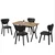 HANAH HOME Set Trpezarijski sto i 4 stolice Elma Anthracite Walnut